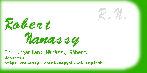 robert nanassy business card