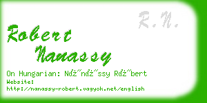 robert nanassy business card